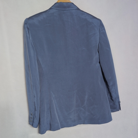 Y2K Silk Charter Club Sz 8P Women's Blue Suit - Picture 3 of 8